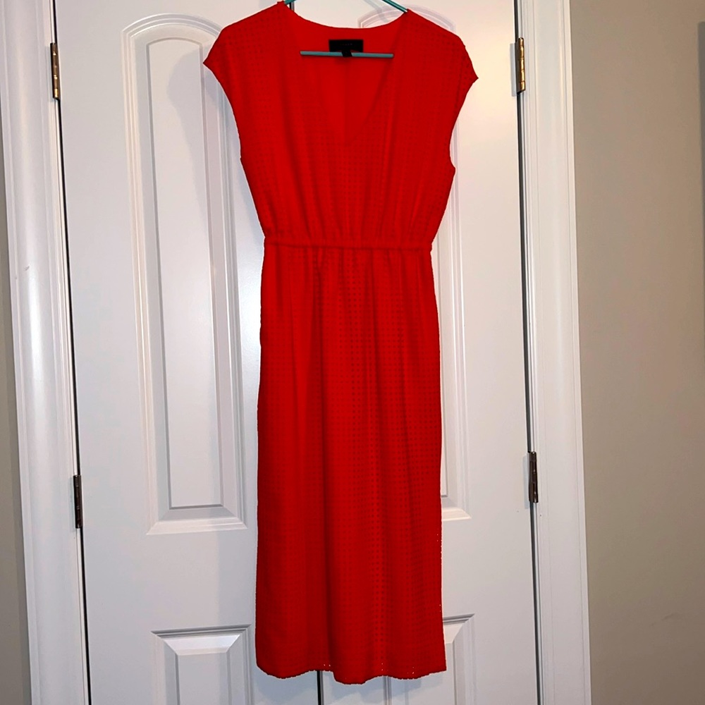 JCrew Midi Red Poppy Dress